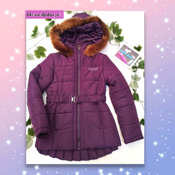 Guess Other - Guess Girl Puffy Hooded Jacket Purple XL 16